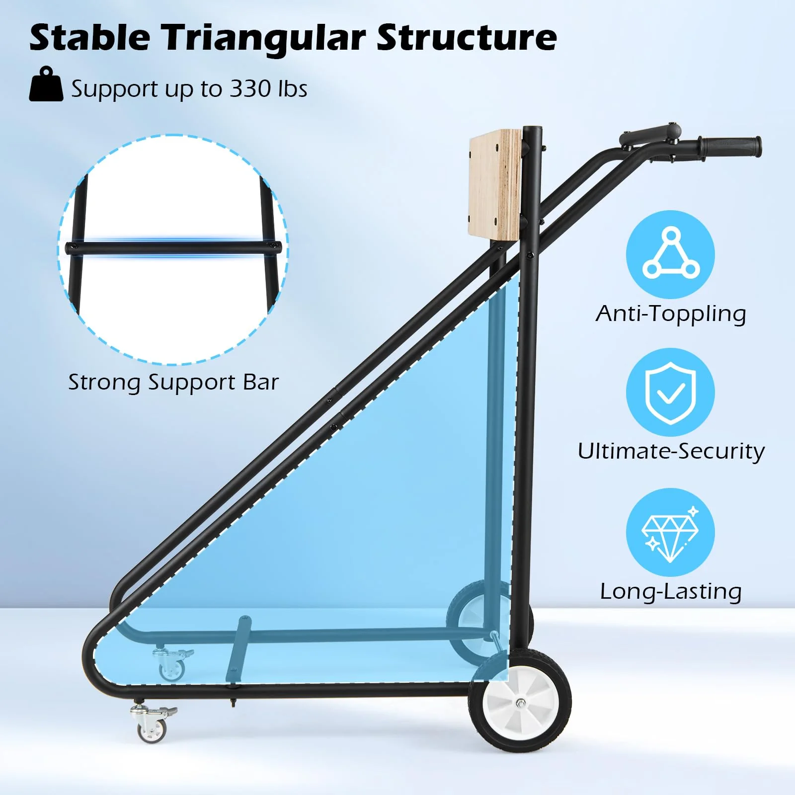 Goplus 330 LBS Boat Motor Stand w/ 4 Rubber Casters for Motor Transportation Repair Maintenance - Image 2