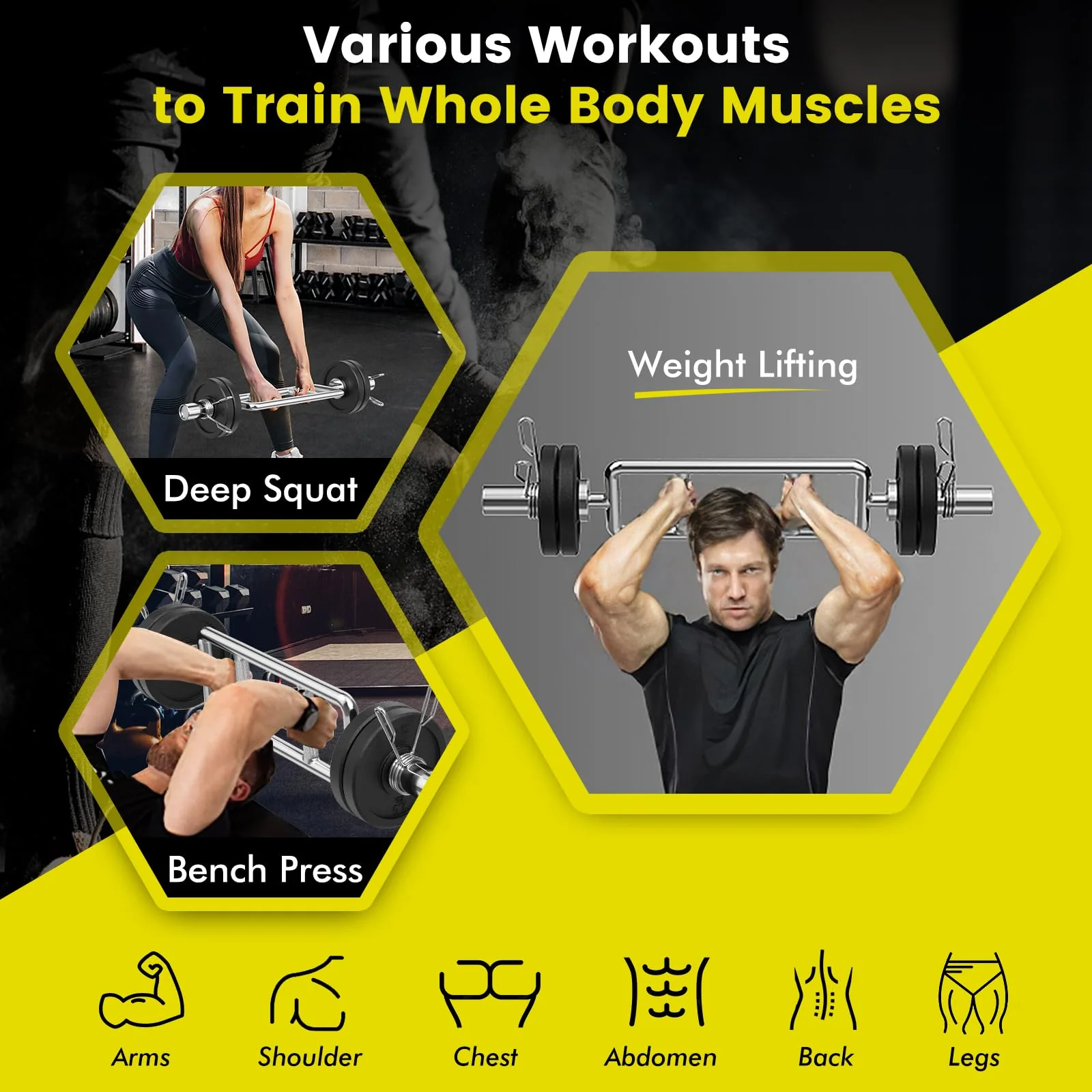 Goplus 34’’ Olympic Triceps Bar - Image 4