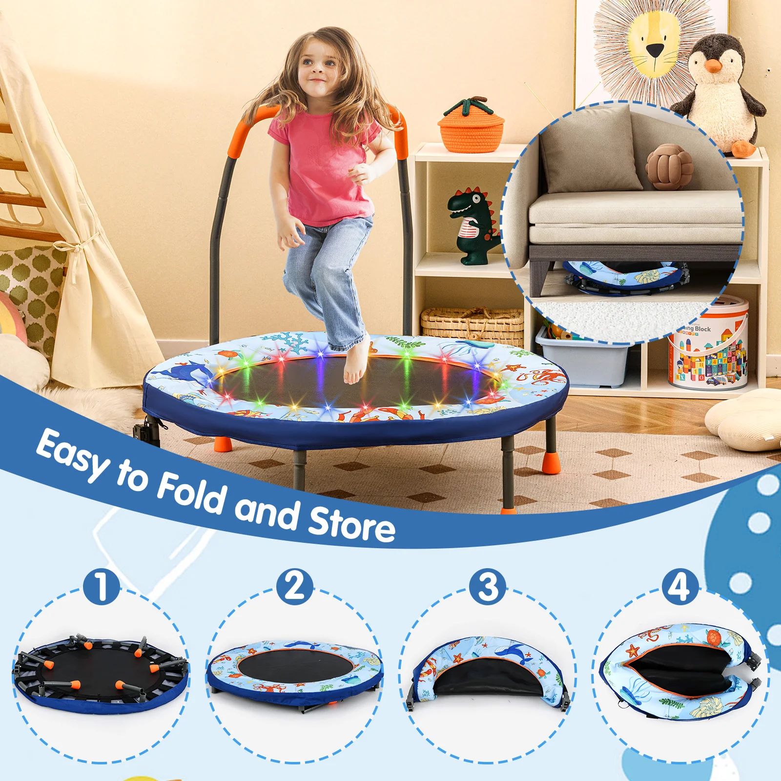 Goplus 36'' Foldable Toddler Trampoline for Kids - Image 7