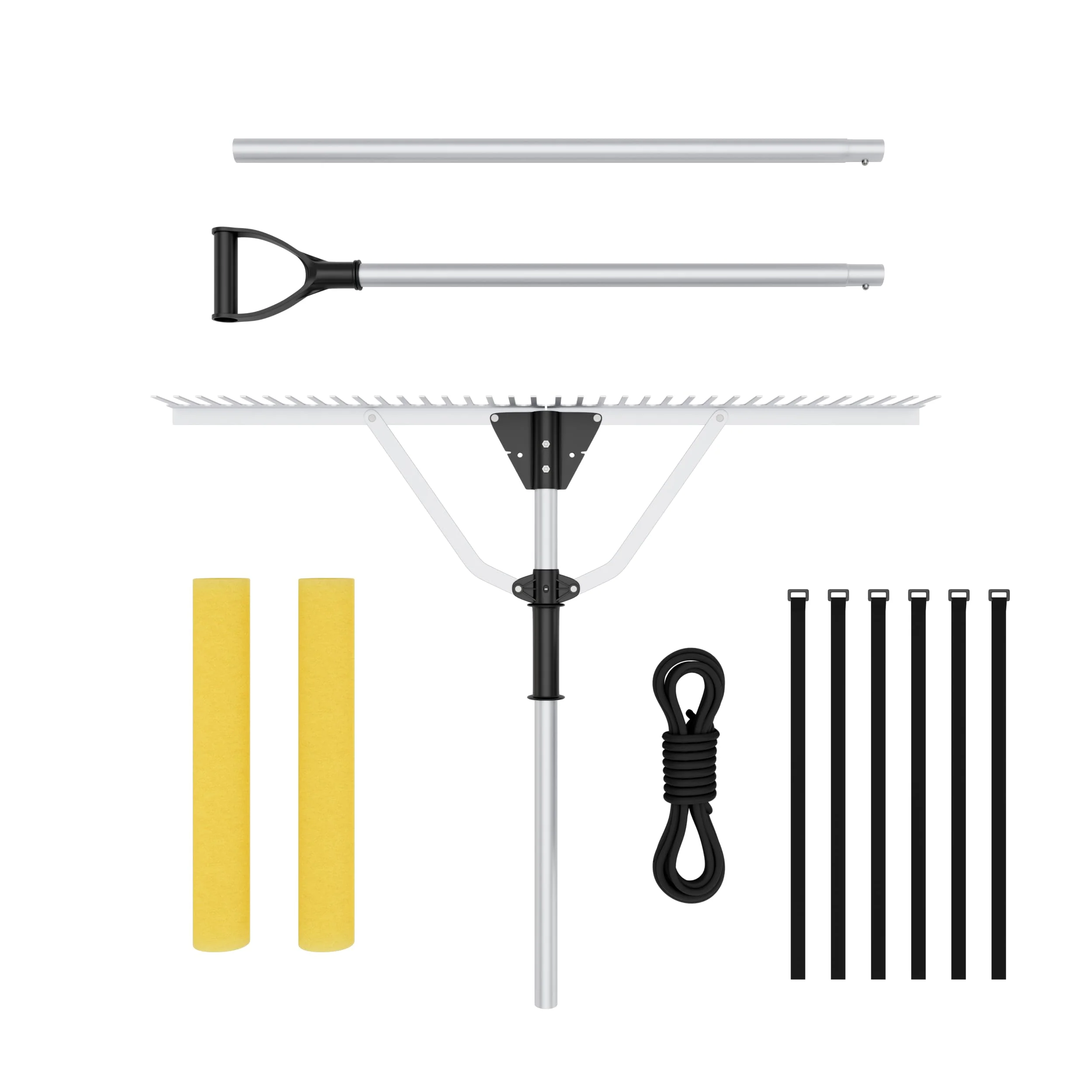 Goplus 36 Inch Pond Rake, Floating Lake Weed Rake Aluminum Collapsible Rake W/ Extension Handle - Image 8