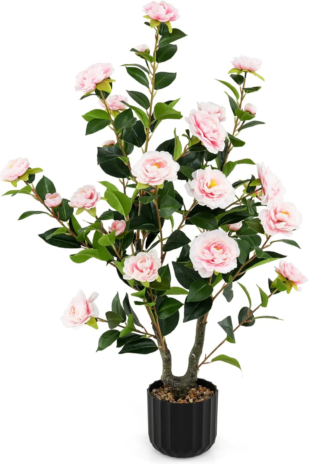 Goplus 38" Artificial Camellia Tree Flower Plants Artificial Tree - Image 14