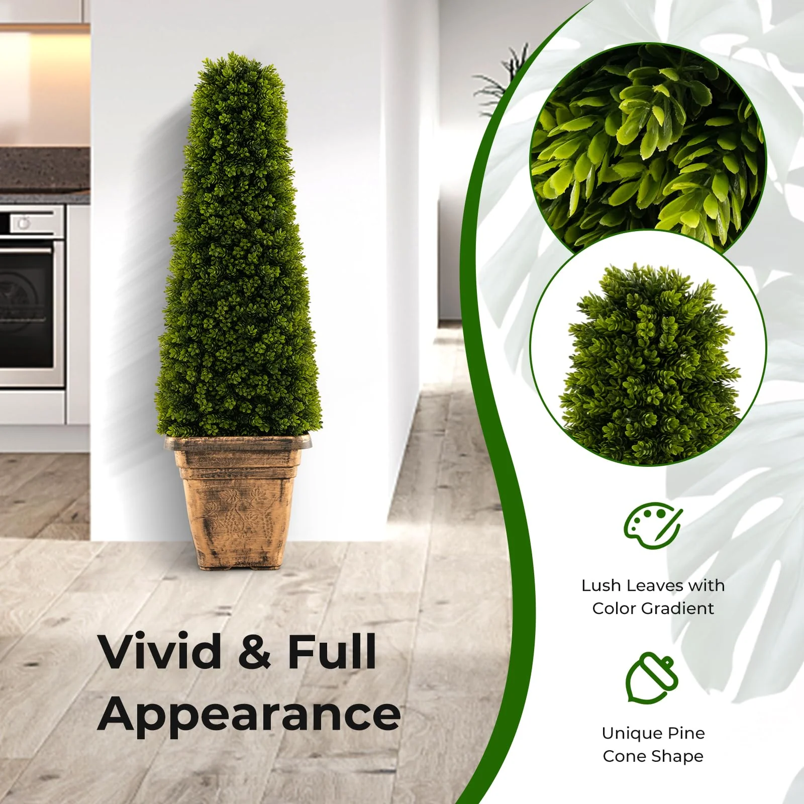 Goplus 3ft Artificial Boxwood Topiary Tree - Image 5