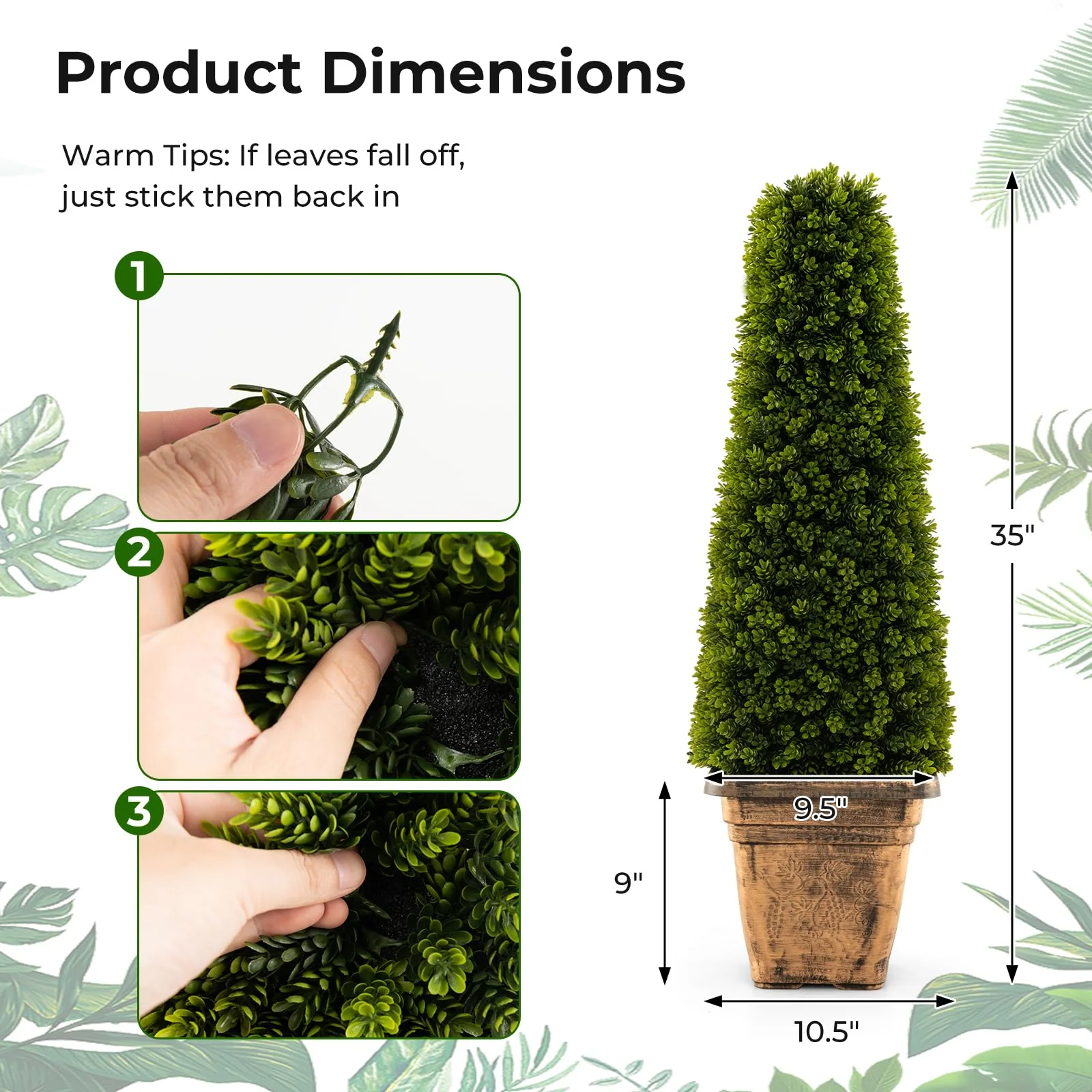 Goplus 3ft Artificial Boxwood Topiary Tree - Image 7
