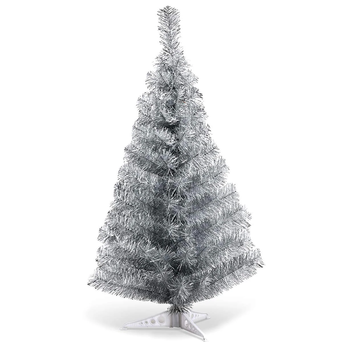Goplus 3ft Silver Pencil Christmas Tree, Artificial Slim Tree