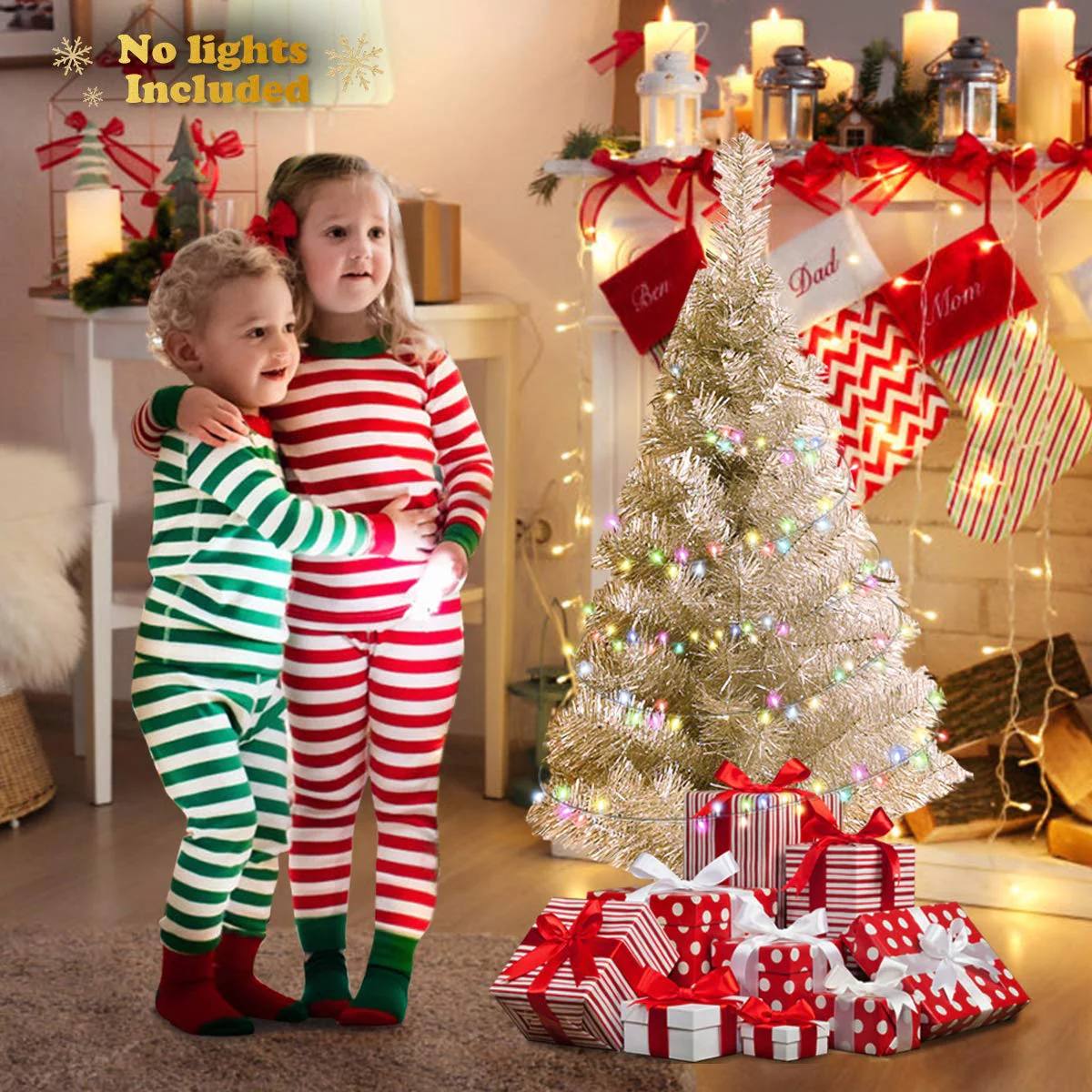 Goplus 3ft Silver Pencil Christmas Tree, Artificial Slim Tree - Image 2