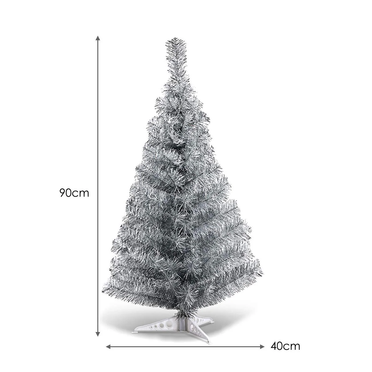 Goplus 3ft Silver Pencil Christmas Tree, Artificial Slim Tree - Image 8
