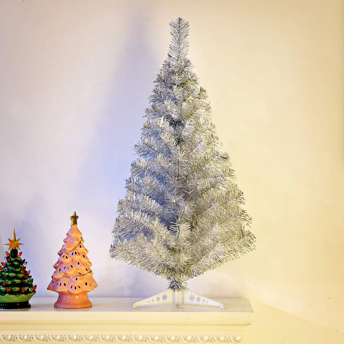 Goplus 3ft Silver Pencil Christmas Tree, Artificial Slim Tree - Image 9