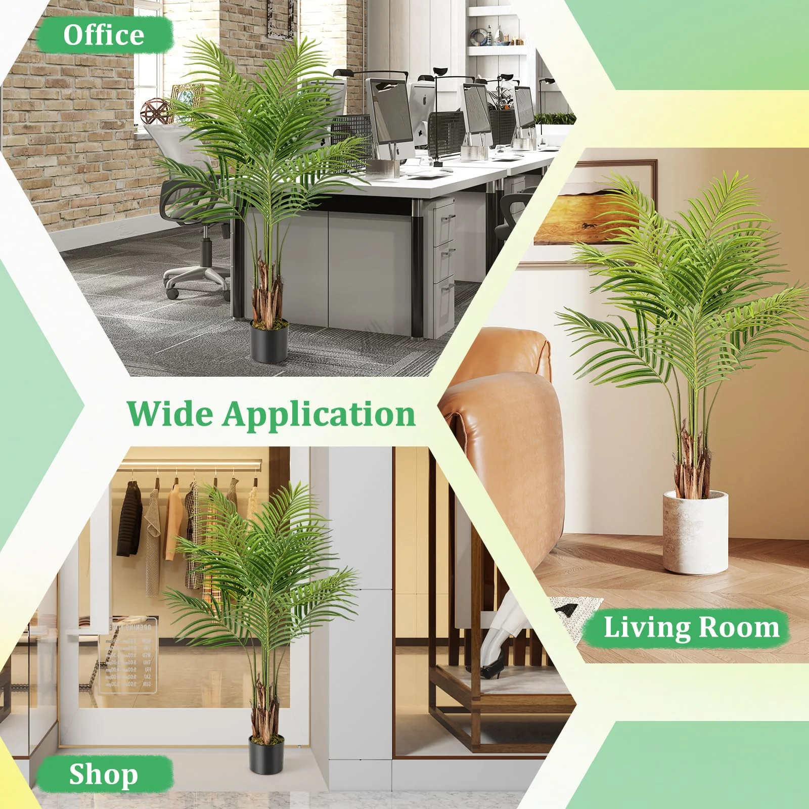 Goplus 4.2FT Tall Artificial Palm Tree with 12 PEVA Leaves (2 Pack) - Image 8