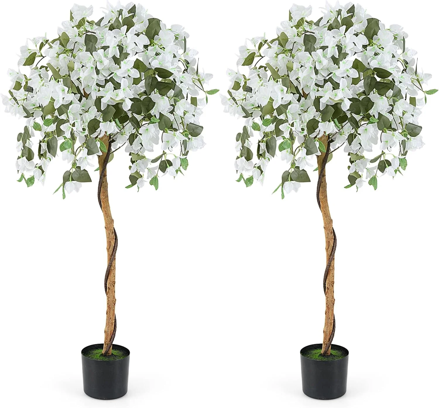 Goplus 4.5FT Bougainvillea Artificial Tree, Fake Potted Plant w/ 312 Flowers - Image 12
