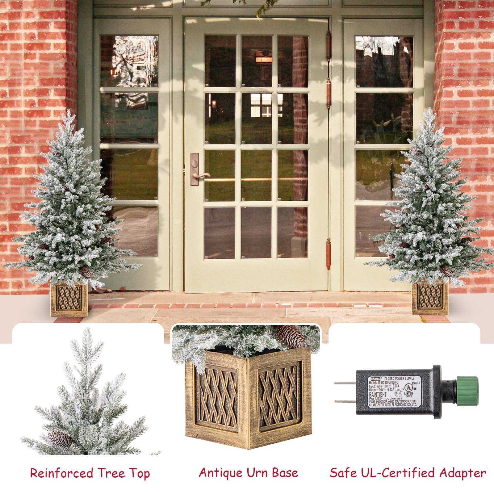 Goplus 4 FT Pre-lit Entrance Christmas Tree with 231 Branch Tips and 100 LED Lights - Image 5