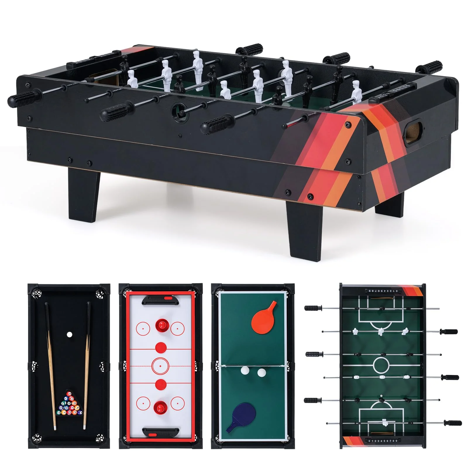 Goplus 4 in 1 Multi Game Table Stackable Combo Tabletops for Home