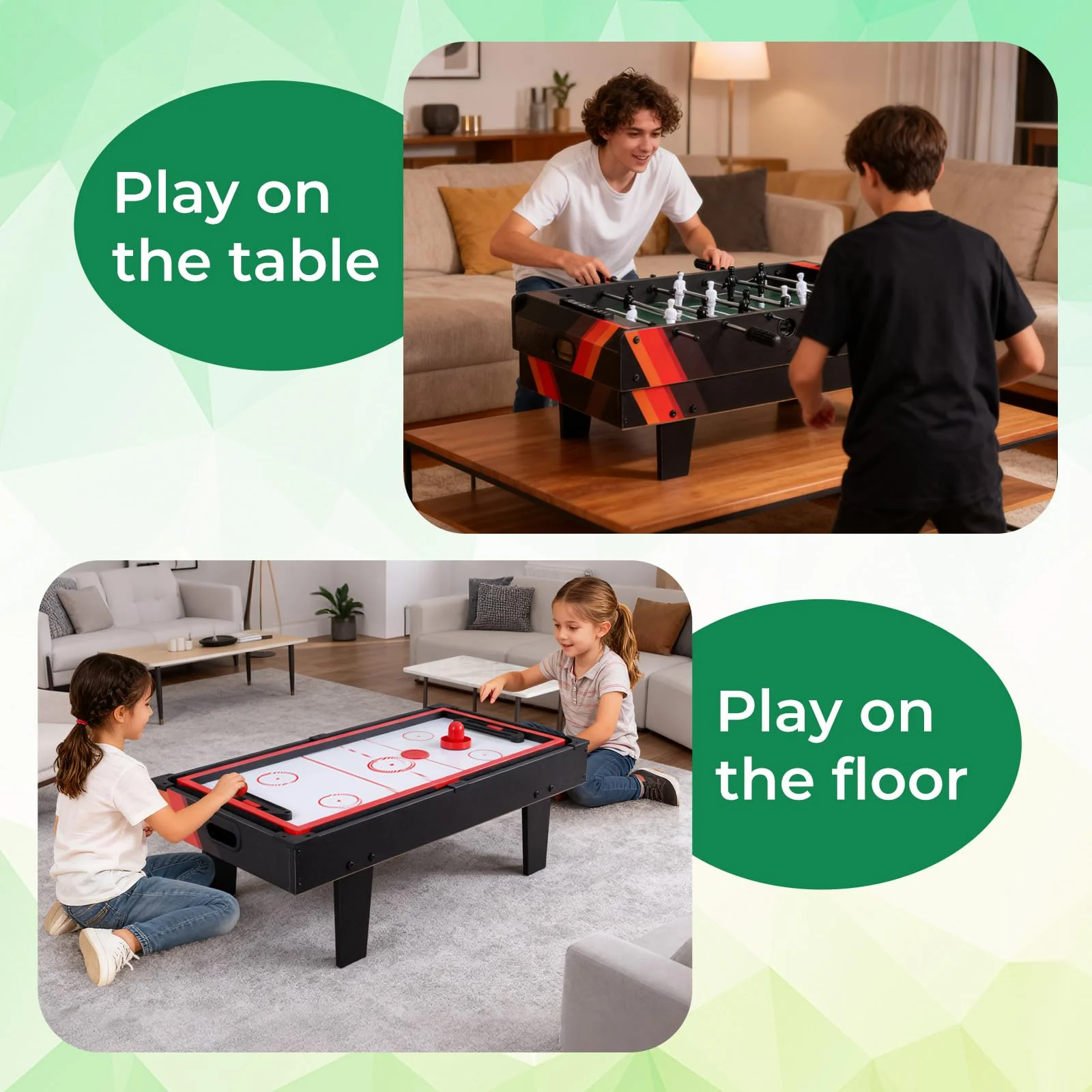Goplus 4 in 1 Multi Game Table Stackable Combo Tabletops for Home - Image 2