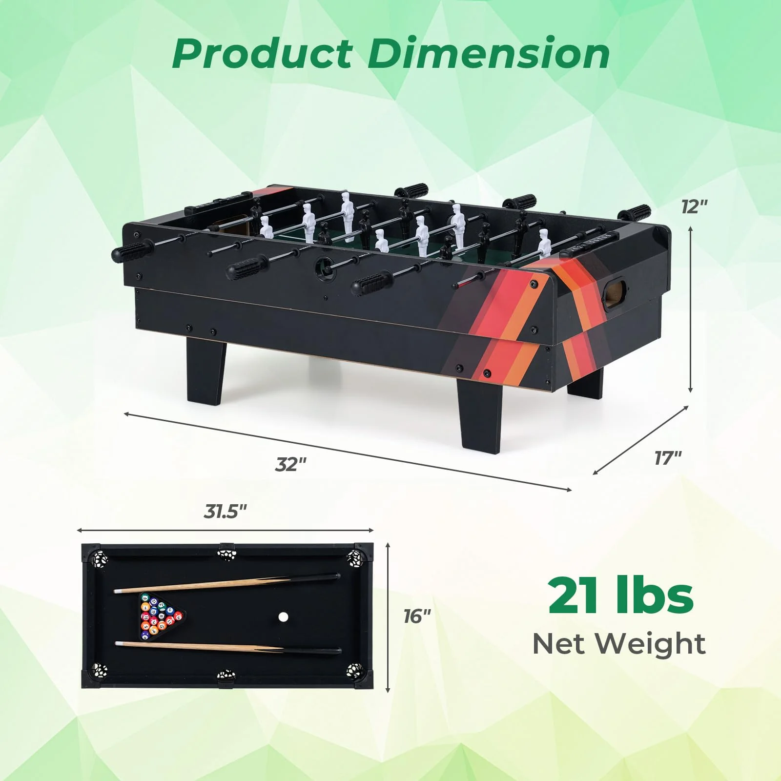 Goplus 4 in 1 Multi Game Table Stackable Combo Tabletops for Home - Image 6
