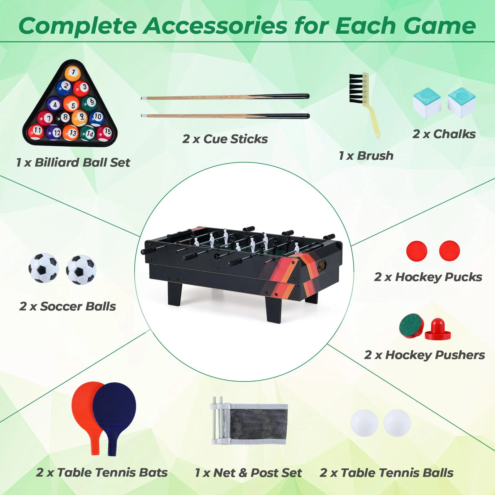 Goplus 4 in 1 Multi Game Table Stackable Combo Tabletops for Home - Image 7