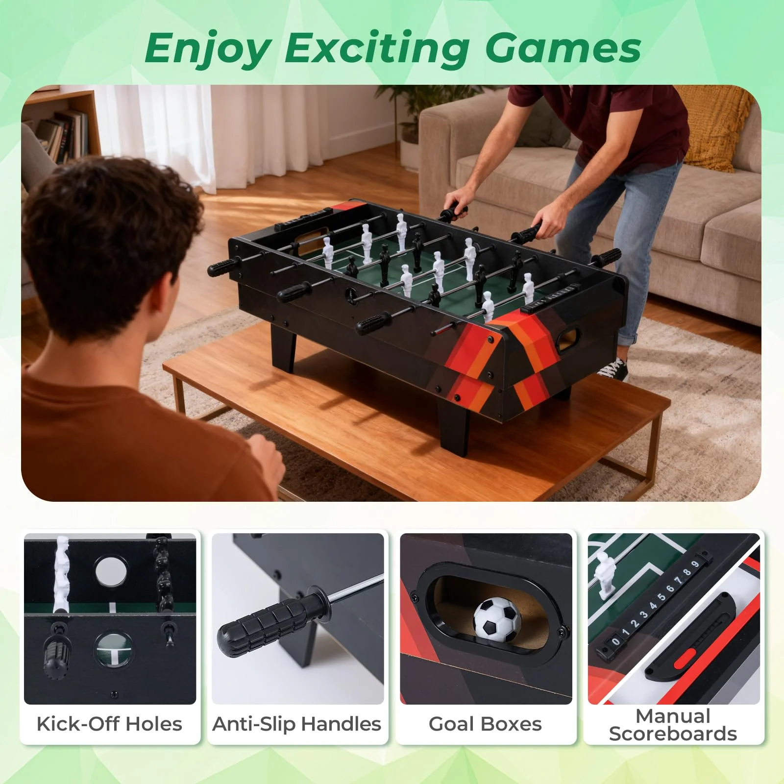 Goplus 4 in 1 Multi Game Table Stackable Combo Tabletops for Home - Image 9