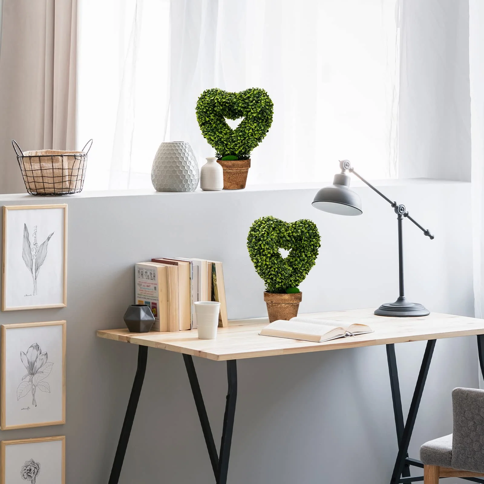 Goplus 4 Pack Artificial Boxwood Topiary Trees - Image 3