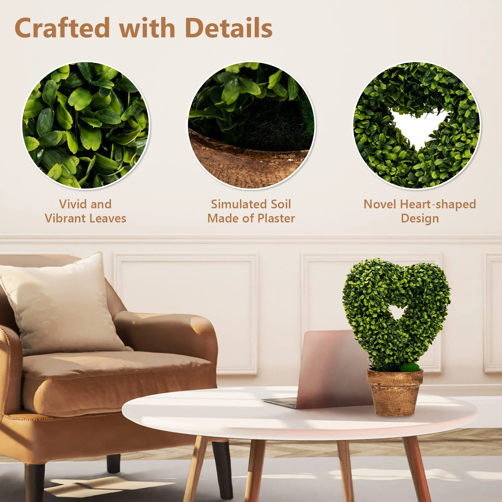 Goplus 4 Pack Artificial Boxwood Topiary Trees - Image 4