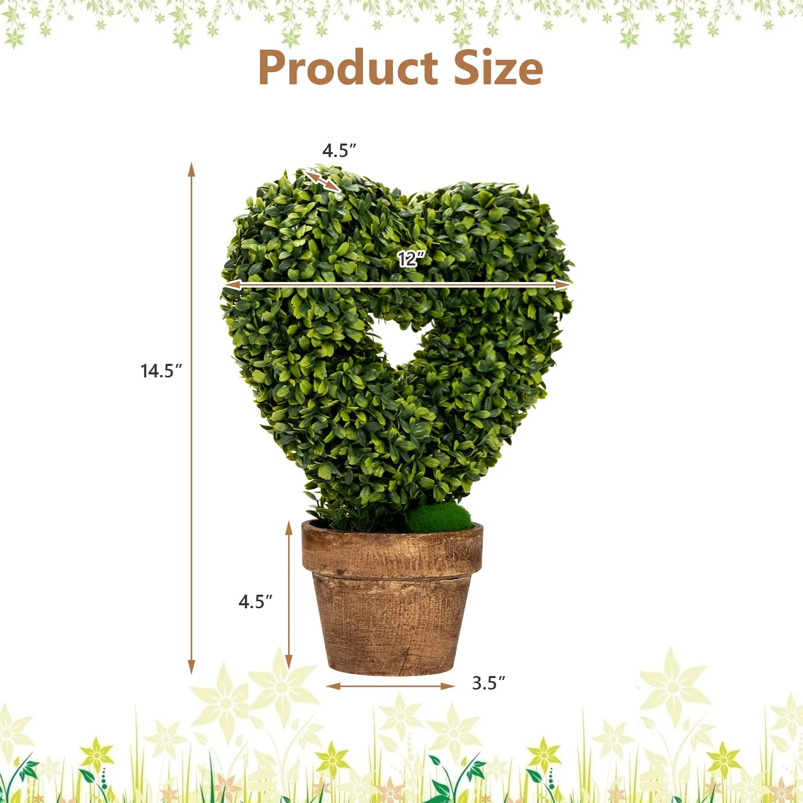 Goplus 4 Pack Artificial Boxwood Topiary Trees - Image 8