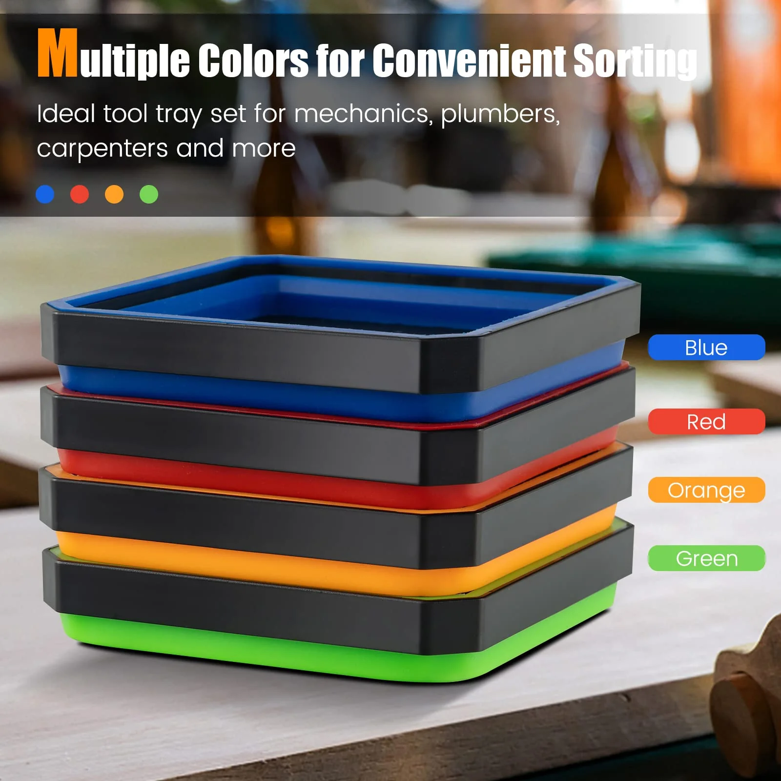 Goplus 4 Pack Collapsible Silicone Parts Bowls for Small Parts - Image 5
