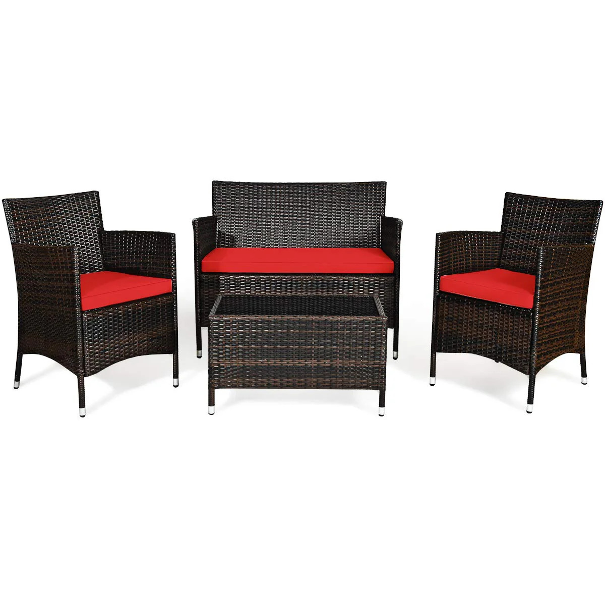 Goplus 4-Piece Rattan Patio Set - Image 10