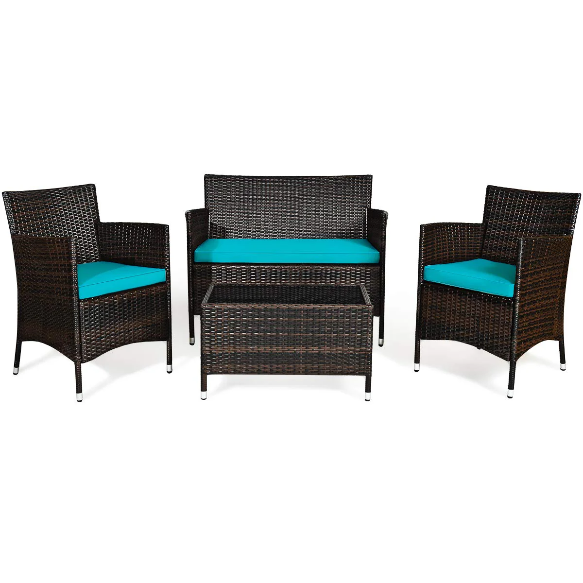 Goplus 4-Piece Rattan Patio Set - Image 11