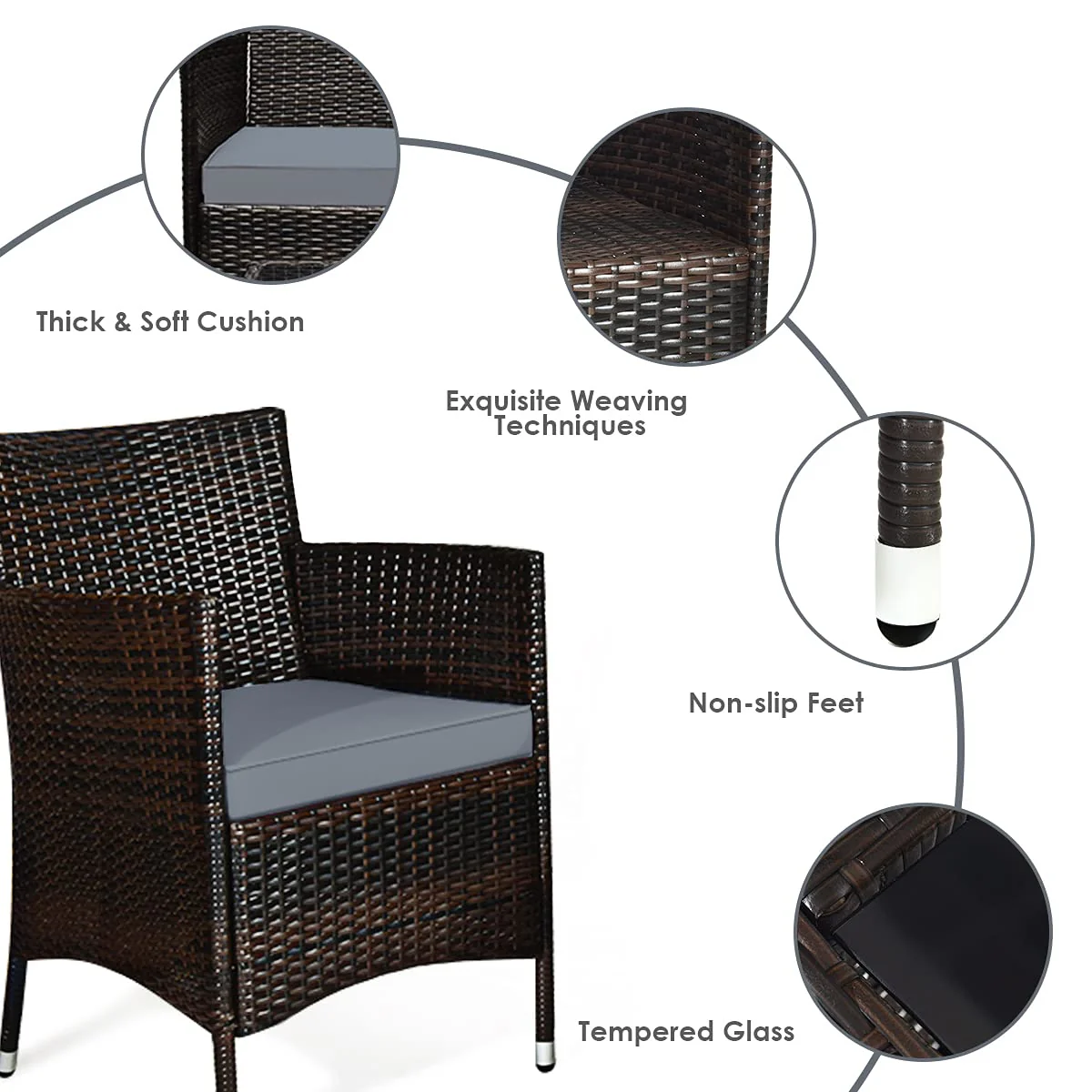 Goplus 4-Piece Rattan Patio Set - Image 6