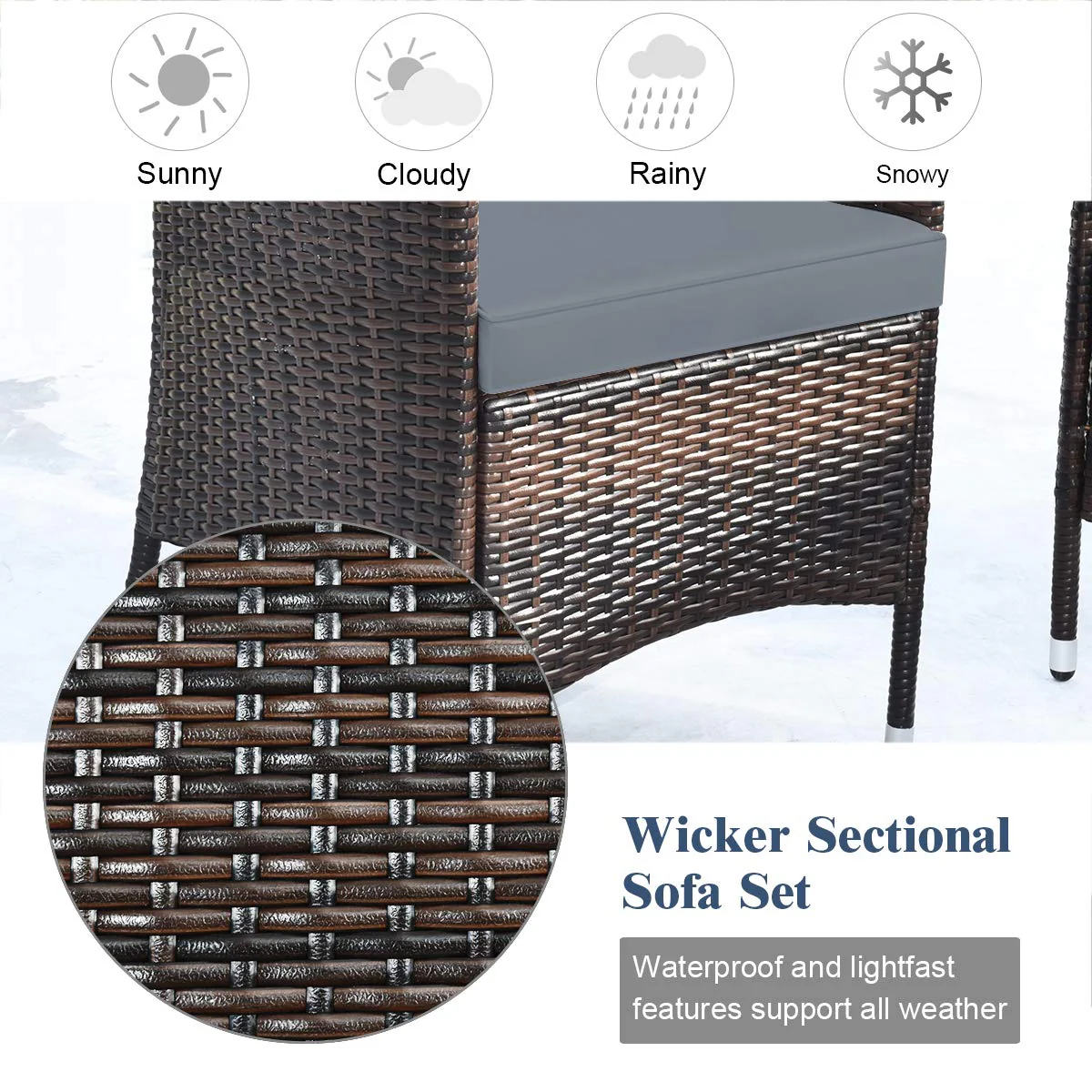 Goplus 4-Piece Rattan Patio Set - Image 7