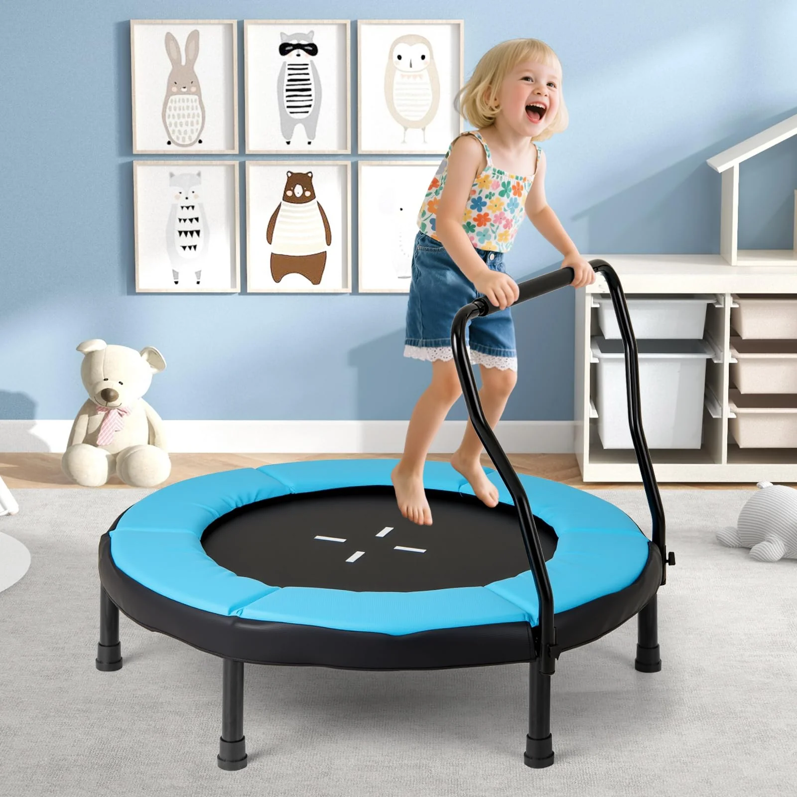Goplus 40" Trampoline with Foam Handlebar & Safety Pad - Image 9