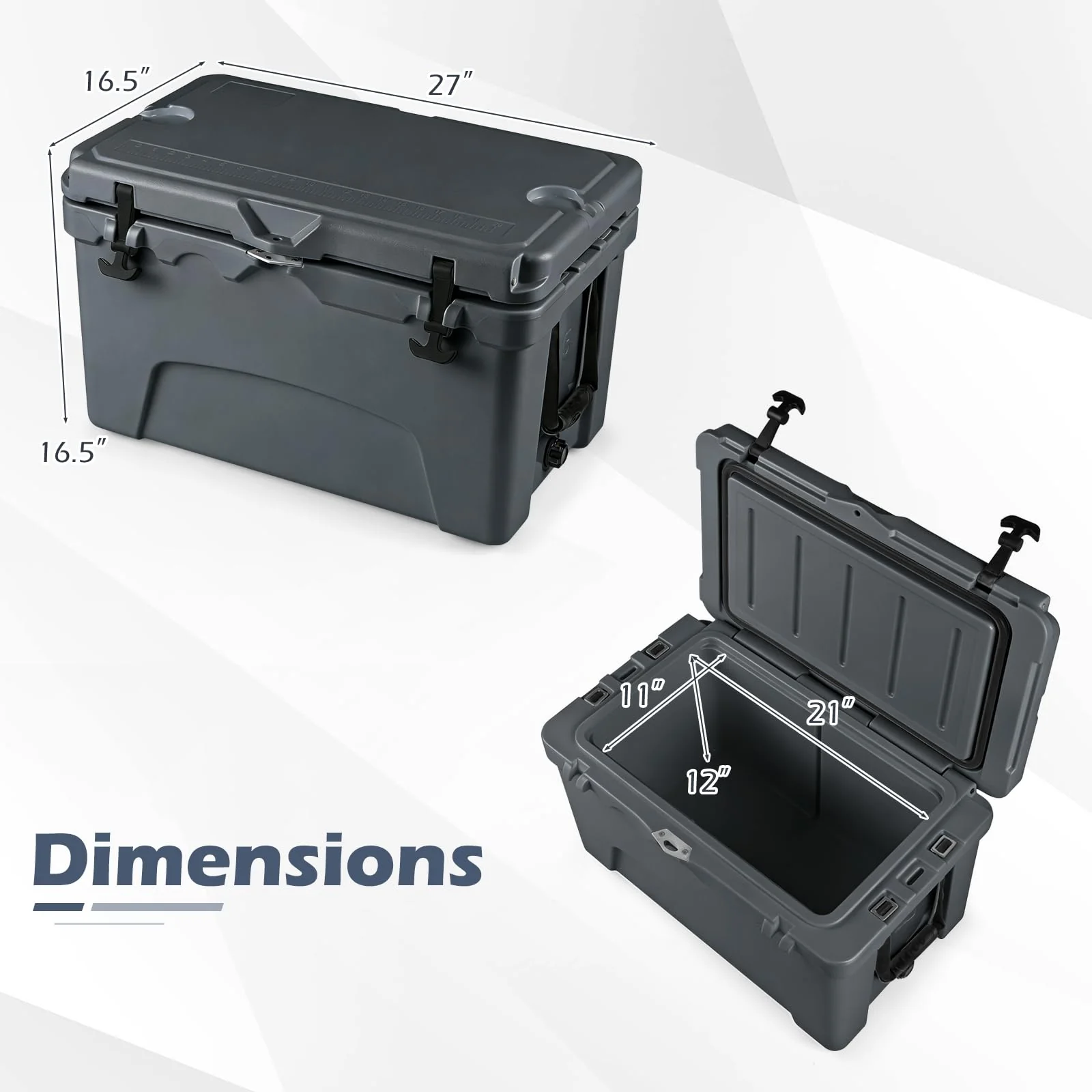 Goplus 45QT Hard Cooler w/Portable Handles & Cup Holders for Camping Fishing Beach - Image 9