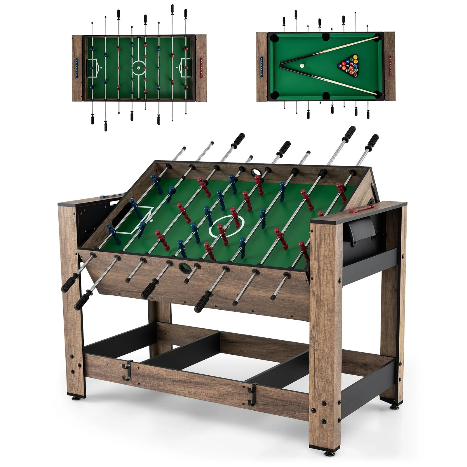 Goplus 48” Combo Game Table with Foosball & Pool for Adults