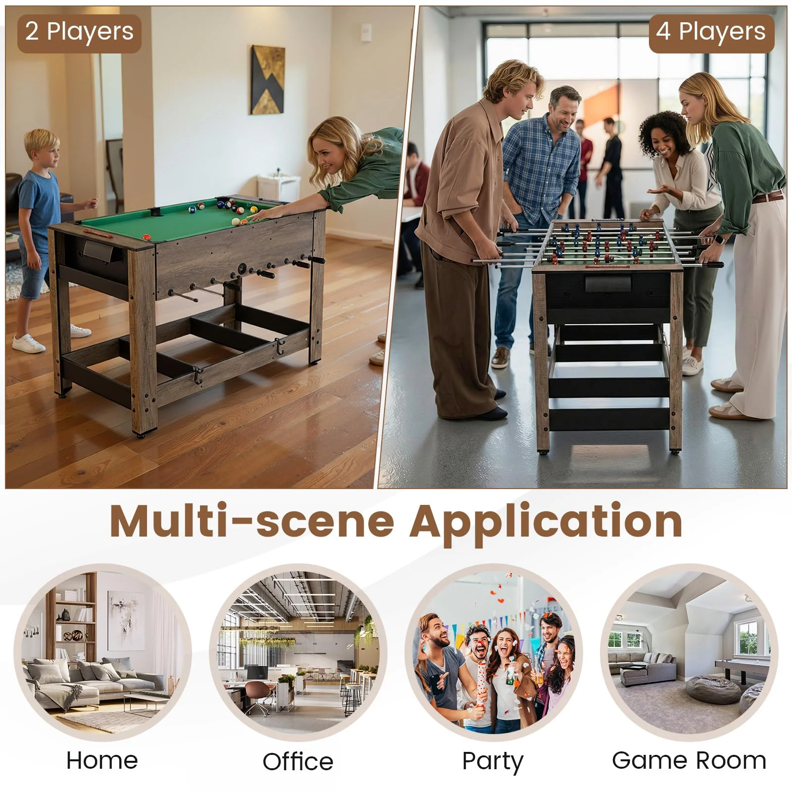 Goplus 48” Combo Game Table with Foosball & Pool for Adults - Image 9