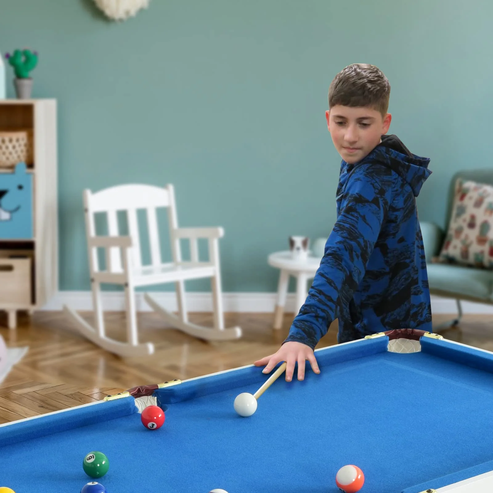 Goplus 48" Foldable Billiards Table Portable Compact Folding Pool Game Table - Image 8
