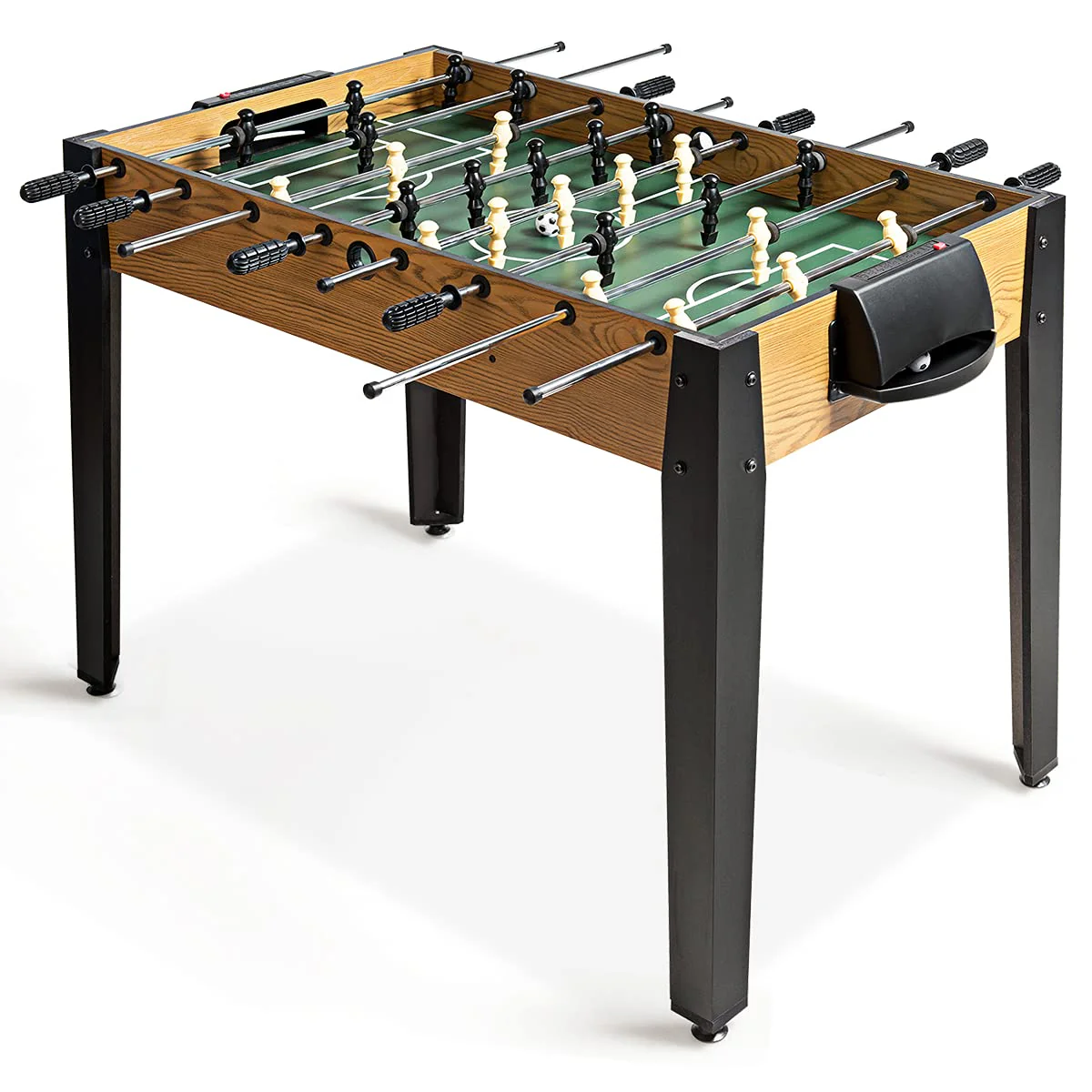 Goplus 48'' Foosball Table, Wooden Soccer Games Table w/ 2 Footballs, 2 Cup Holders - Image 10