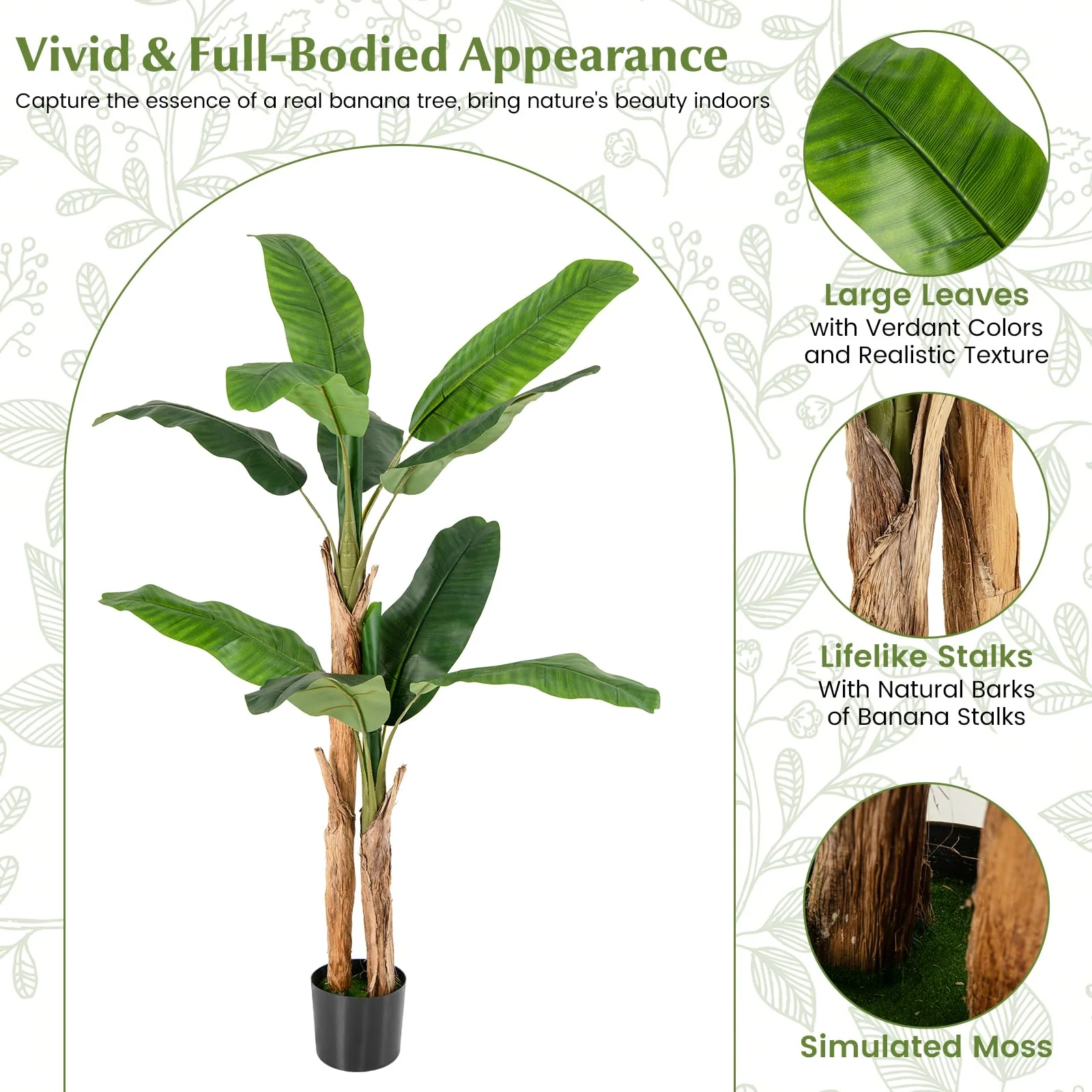 Goplus 5.5 FT Tall Artificial Banana Tree - Image 5
