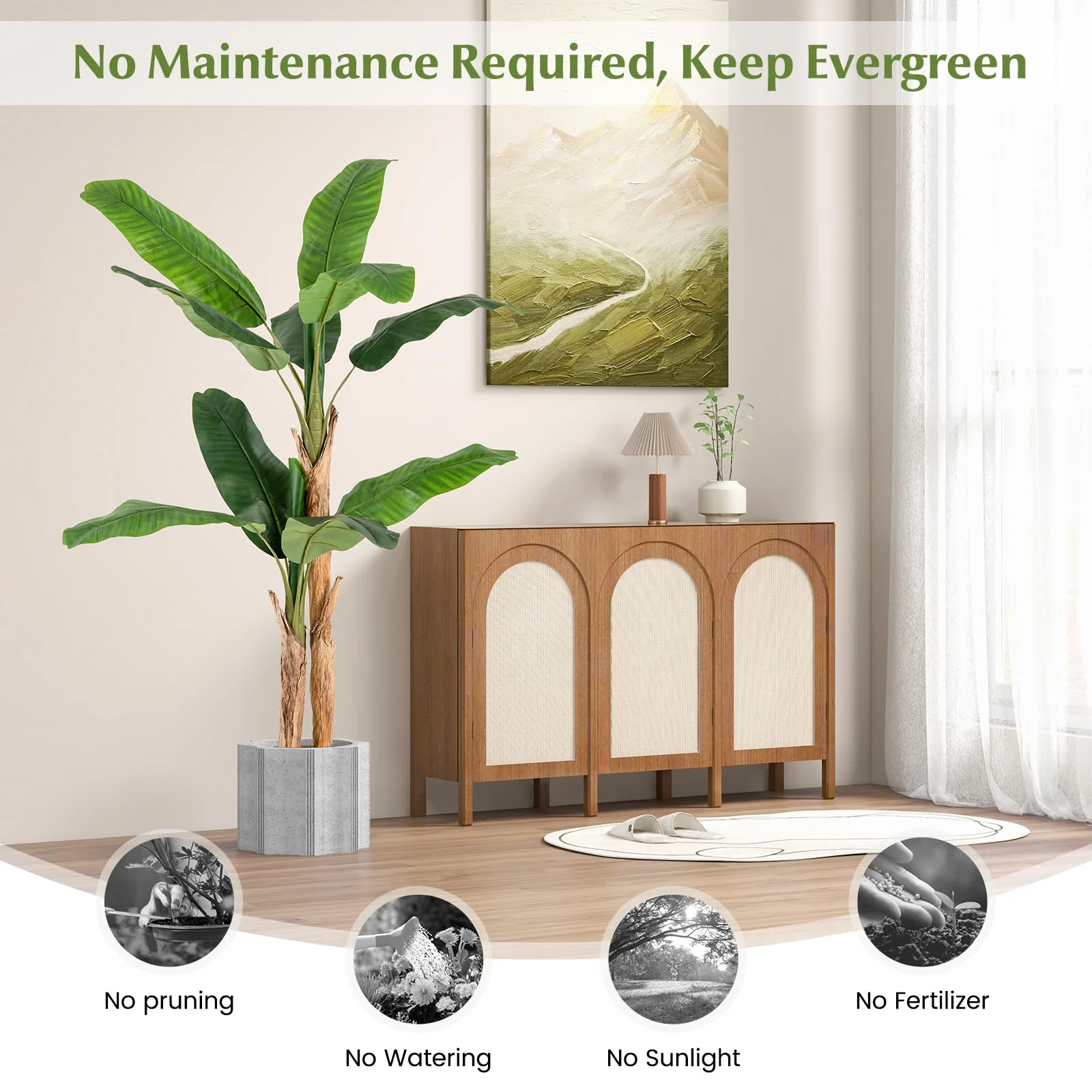 Goplus 5.5 FT Tall Artificial Banana Tree - Image 7