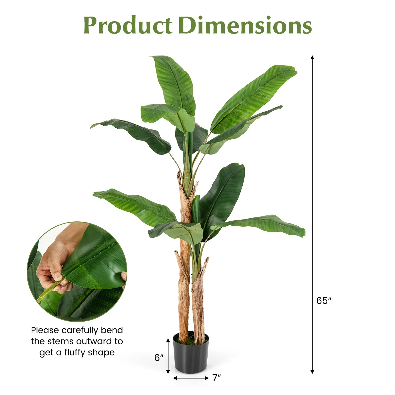 Goplus 5.5 FT Tall Artificial Banana Tree - Image 8
