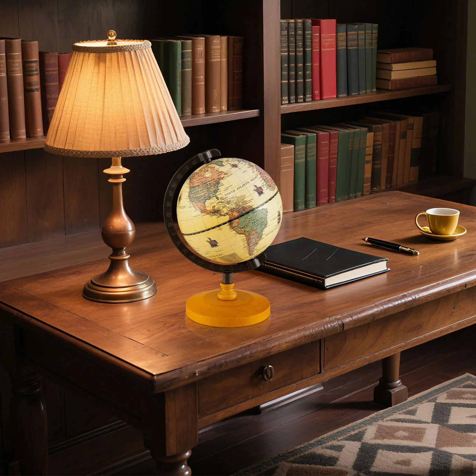 Goplus 5.5-Inch Mini Antique World Globes w/Curved Alloy Stem - Image 7