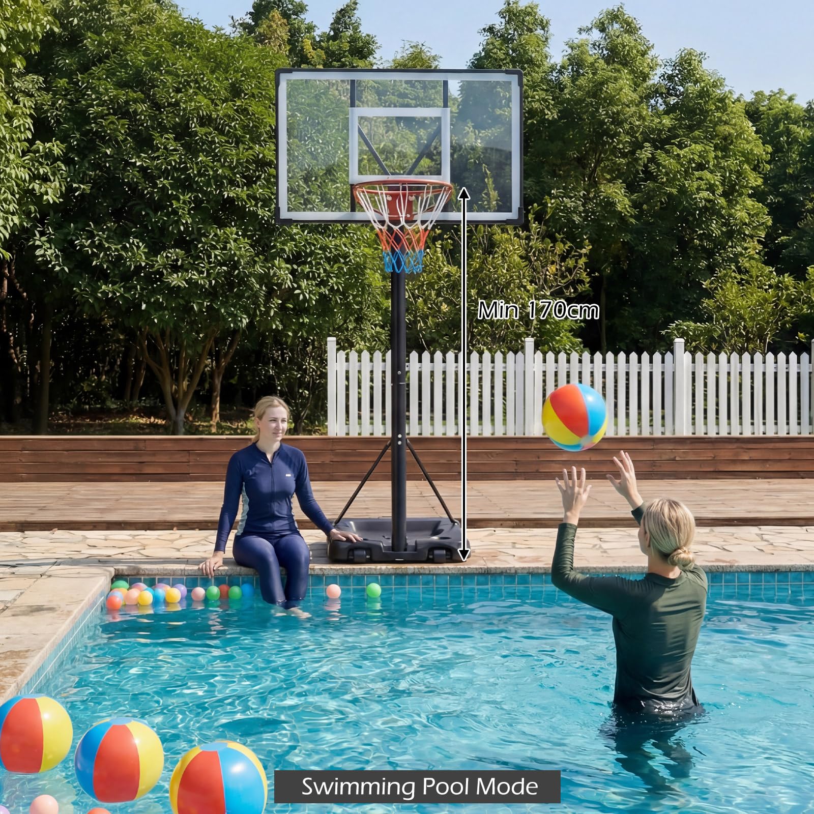 Goplus 5.6-10 FT Adjustable Portable Basketball Hoop Outdoor for Adults Backyard Driveway - Image 5