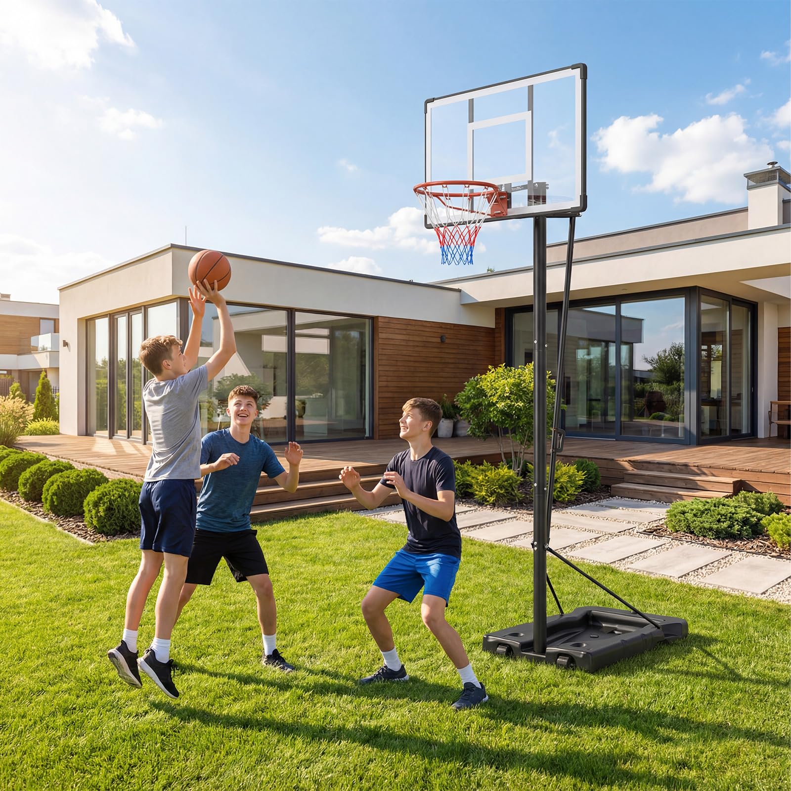 Goplus 5.6-10 FT Adjustable Portable Basketball Hoop Outdoor for Adults Backyard Driveway - Image 7