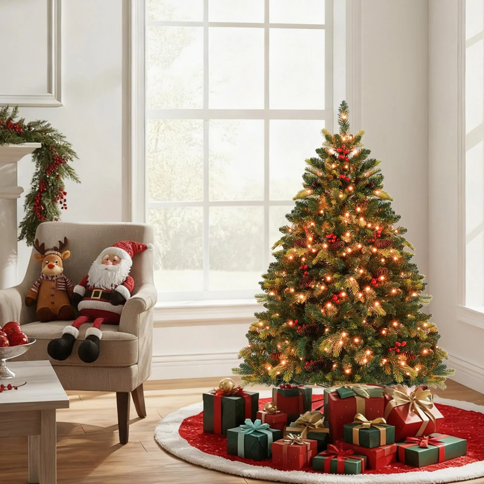 Goplus Smart Pre-Lit Artificial Christmas Tree with Remote Control APP-Controlled Multicolored RGB Lights - Image 11