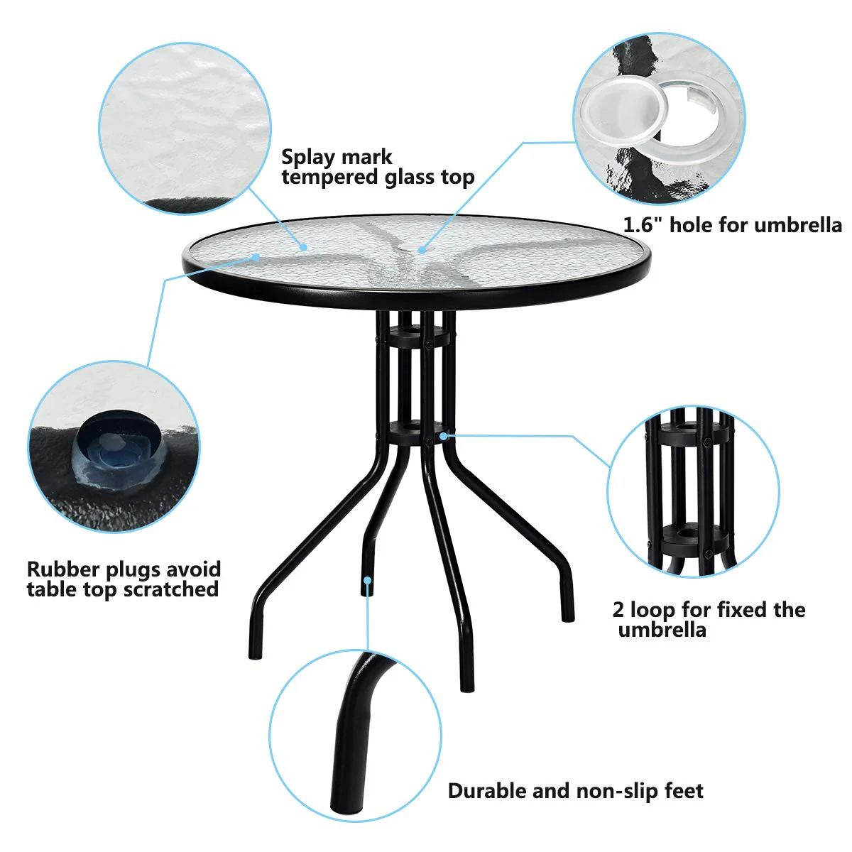 Goplus 5-Piece Bistro Set Outdoor Patio Furniture - Image 6
