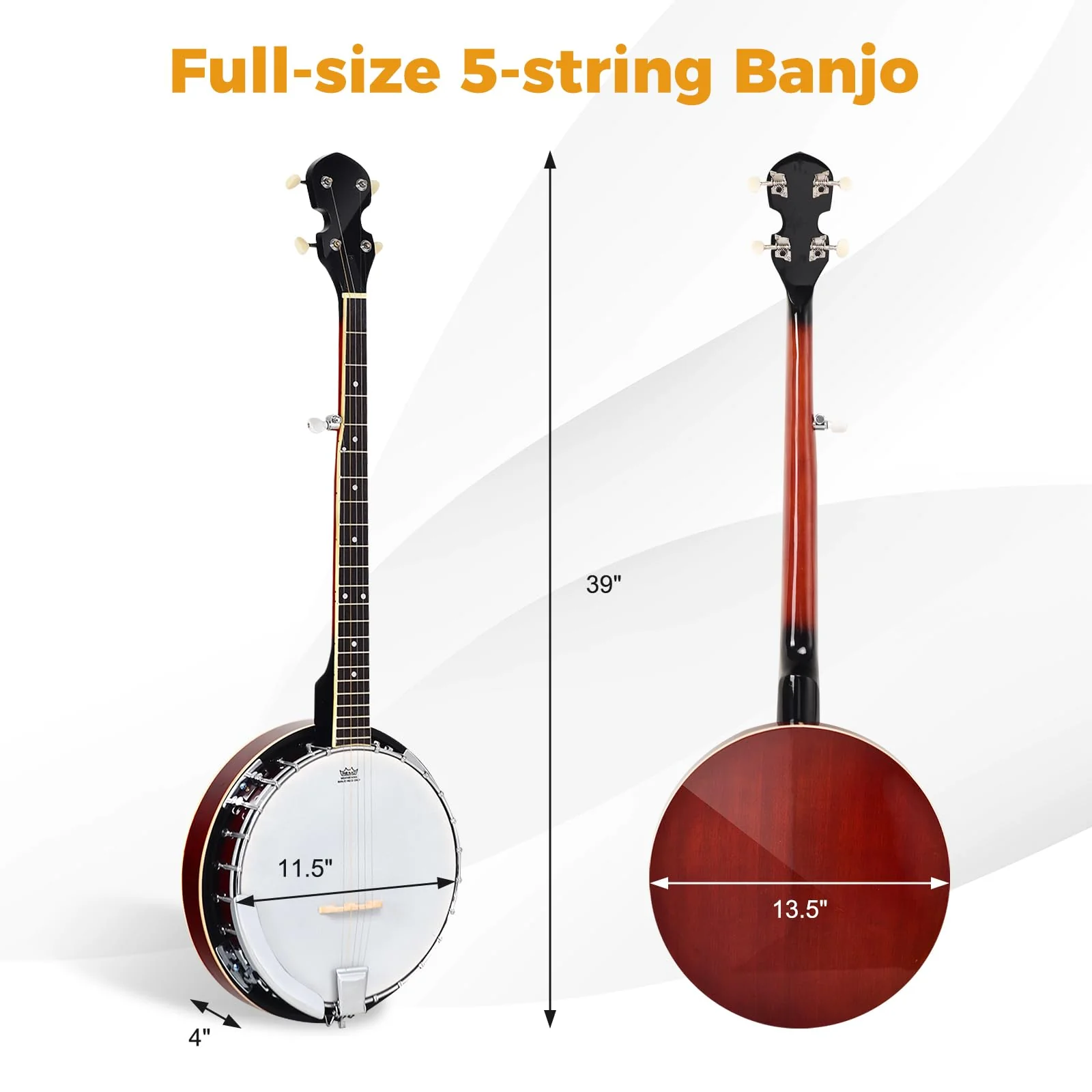 Goplus 5-String Banjo with Remo Drumhead - Image 7