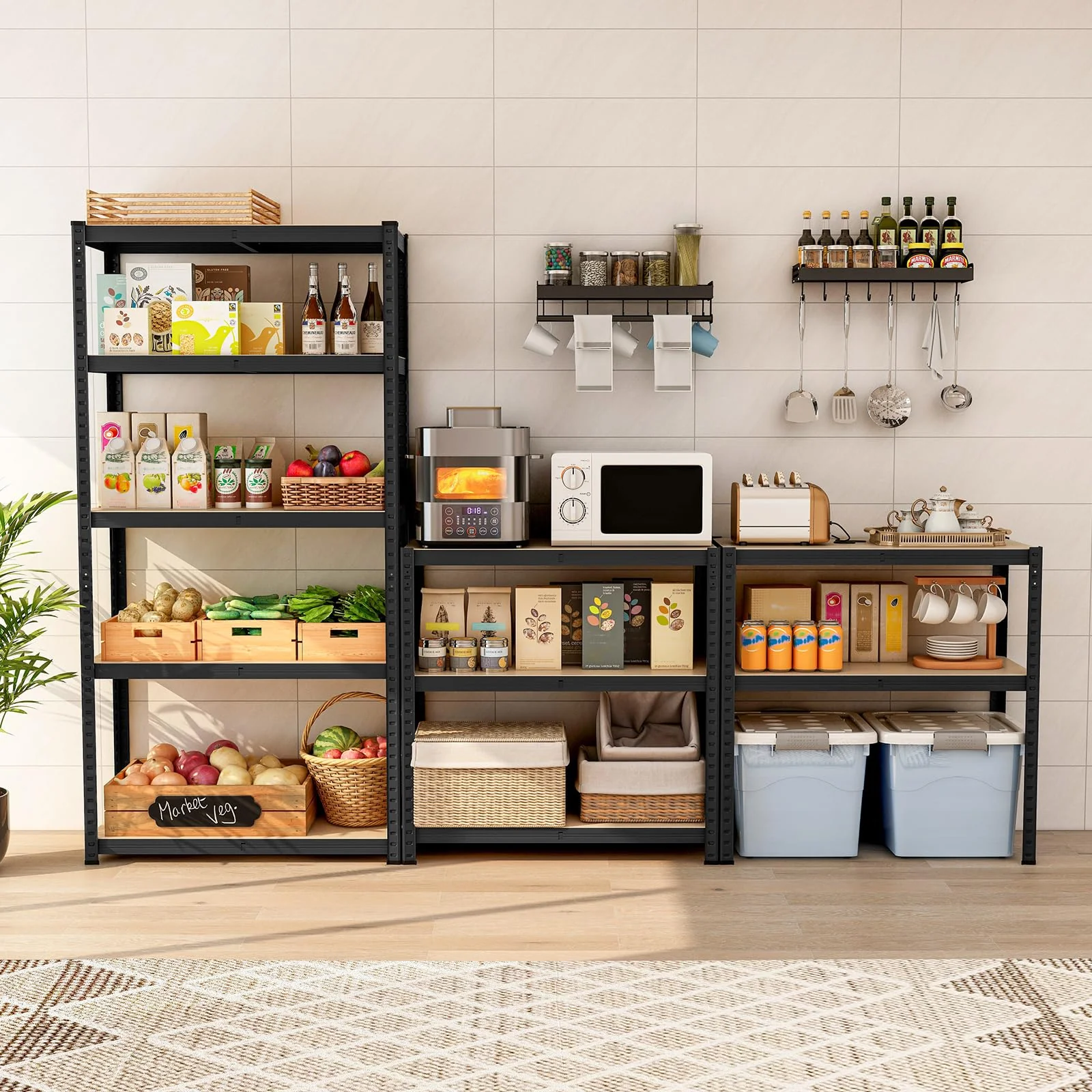 Goplus 5 Tier Adjustable Garage Shelving Unit Multipurpose Organizing Shelf - Image 2