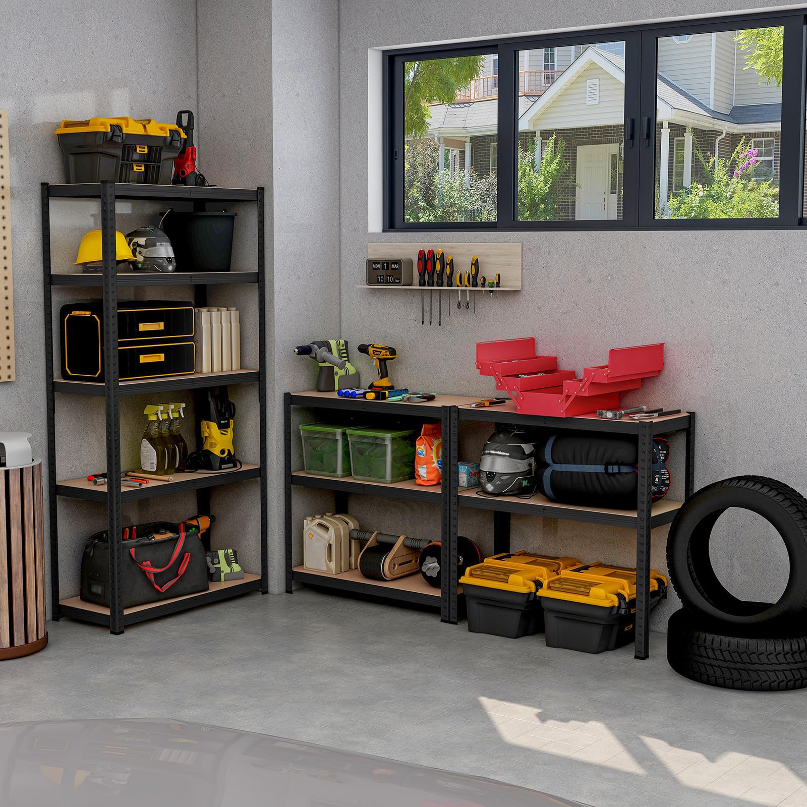Goplus 5 Tier Adjustable Garage Shelving Unit Multipurpose Organizing Shelf - Image 9