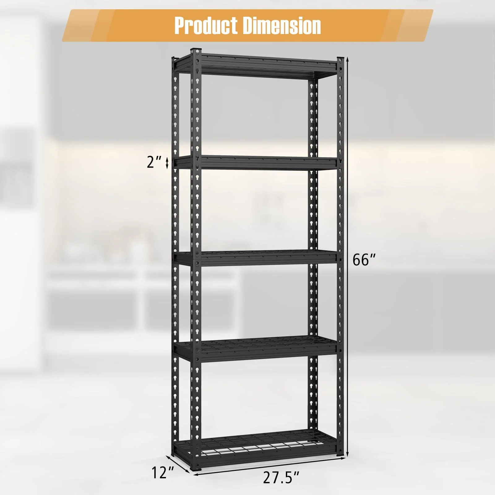 Goplus 5-Tier Metal Shelving Unit - Image 4