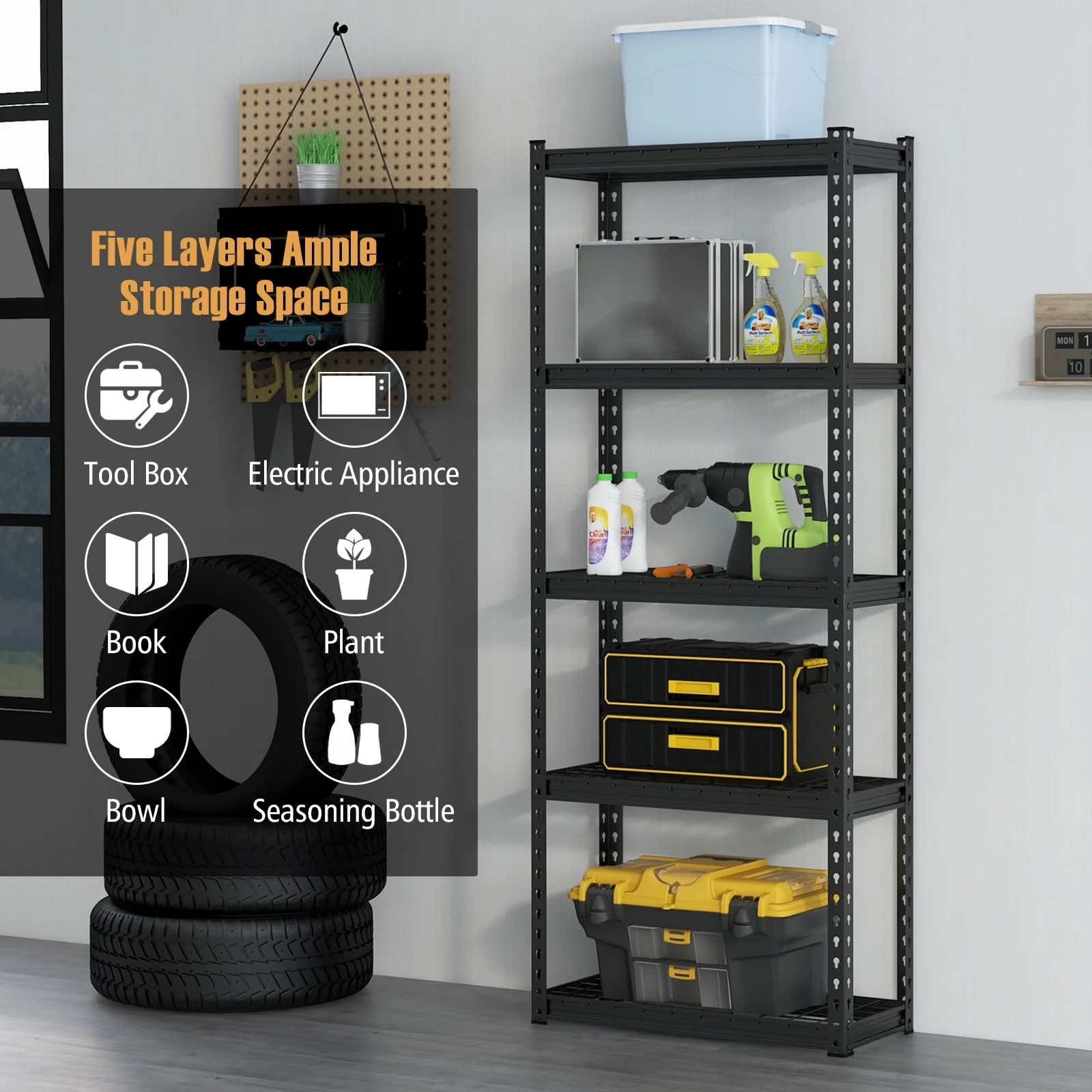 Goplus 5-Tier Metal Shelving Unit - Image 5
