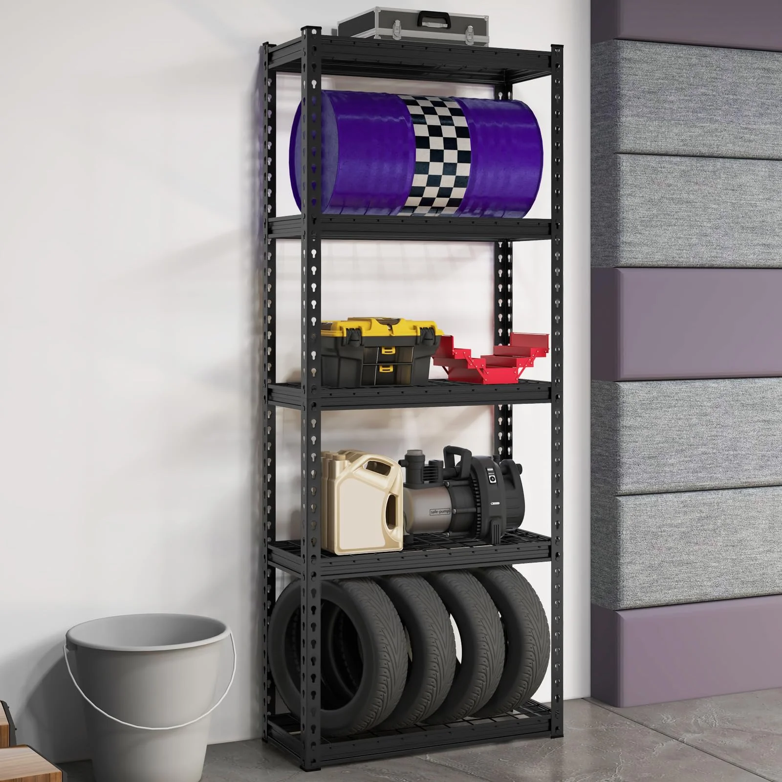 Goplus 5-Tier Metal Shelving Unit - Image 9