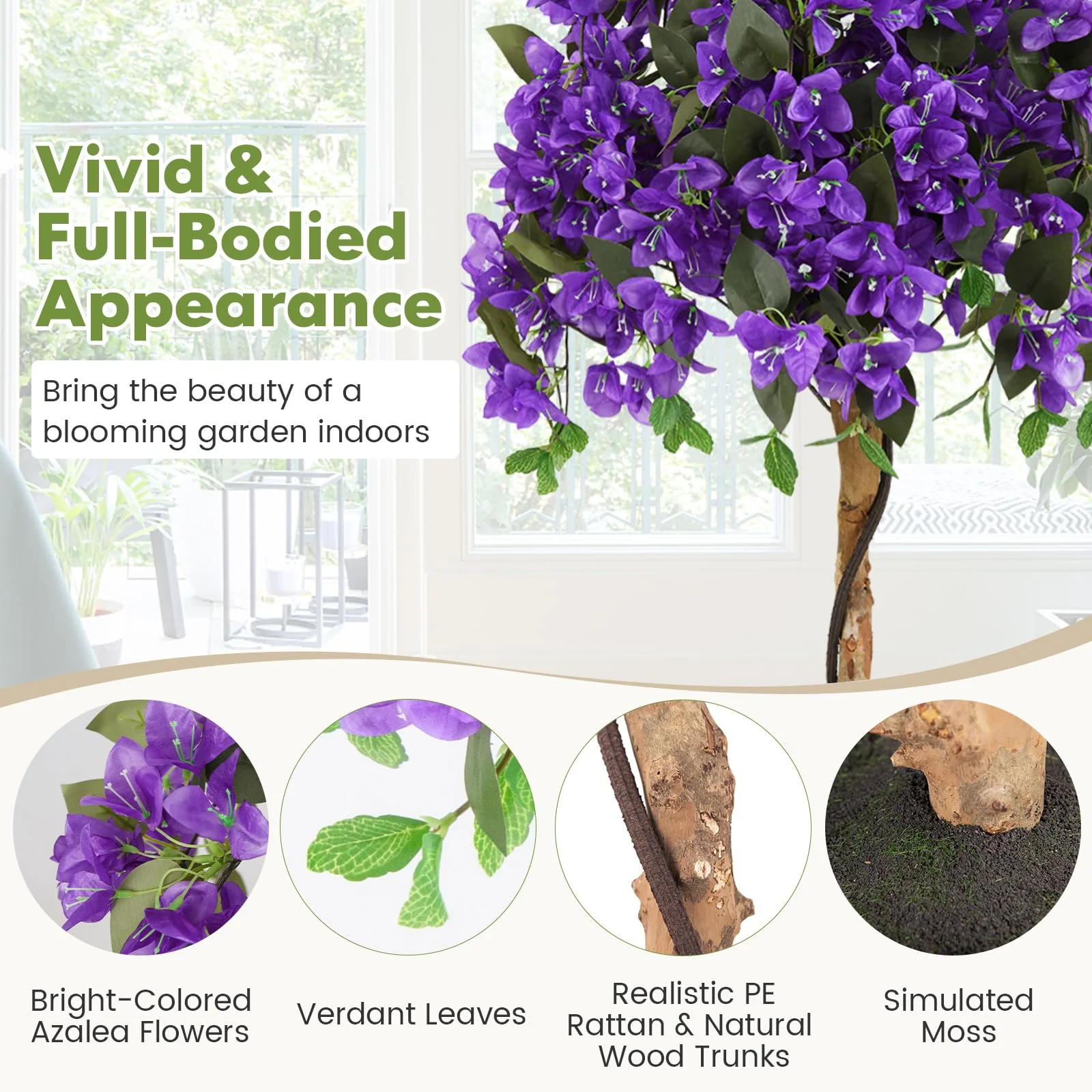 Goplus 53” Bougainvillea Artificial Tree with 576 Flowers - Image 4