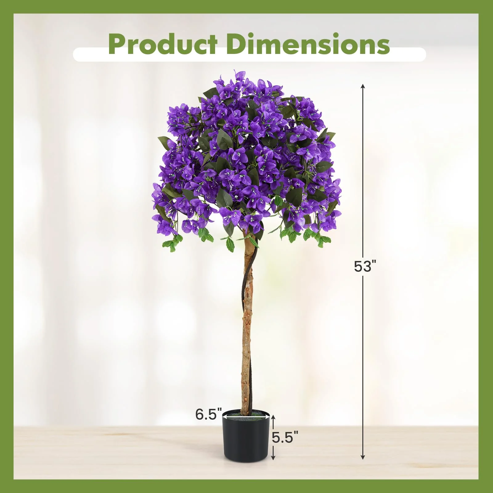 Goplus 53” Bougainvillea Artificial Tree with 576 Flowers - Image 7