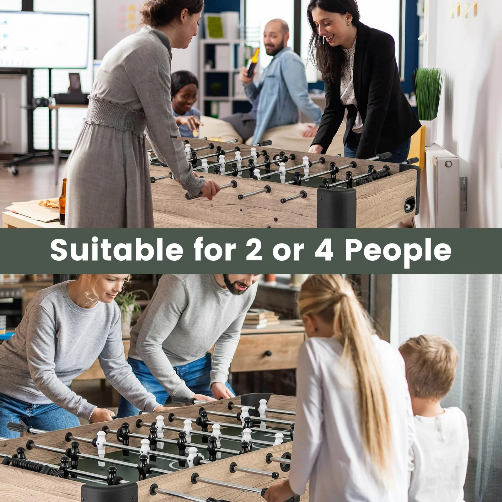 Goplus 54â Foosball Table for Adults, Competition Full Size Soccer Game Table with 2 Balls, 26 Players - Image 7